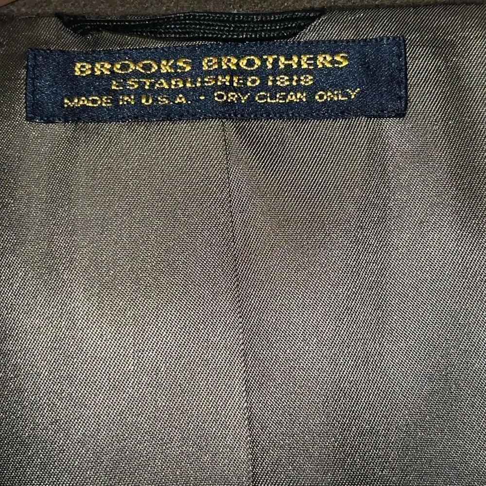 BROOKS BROTHERS Dark Grey Camel Hair Sport Coat-44R